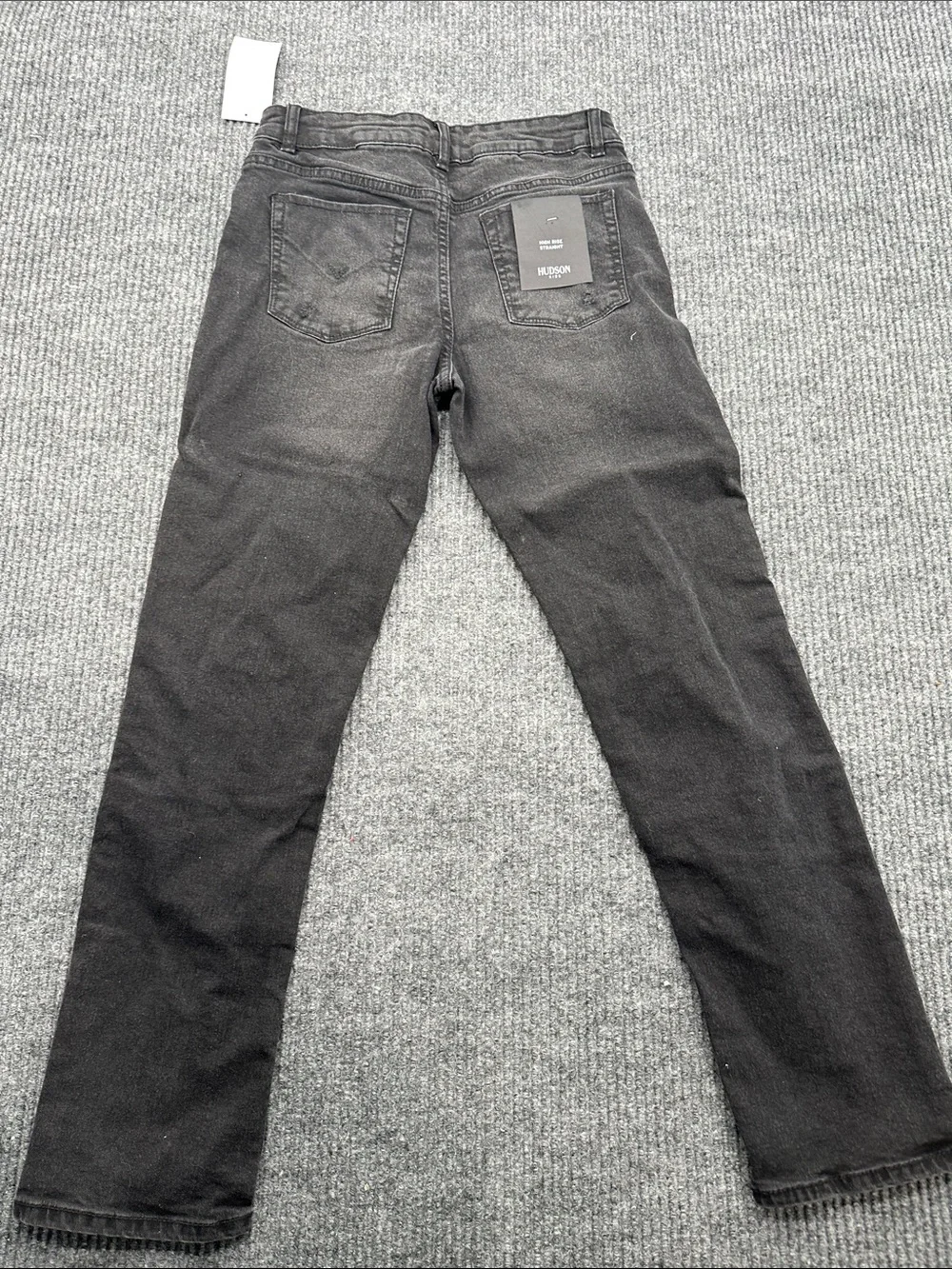 Hudson Jeans Kids Black Washed Slim Jeans with Knee Details